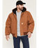 Image #1 - Carhartt Men's Flannel Lined Loose Fit Firm Duck Active Jacket - Tall, Brown, hi-res