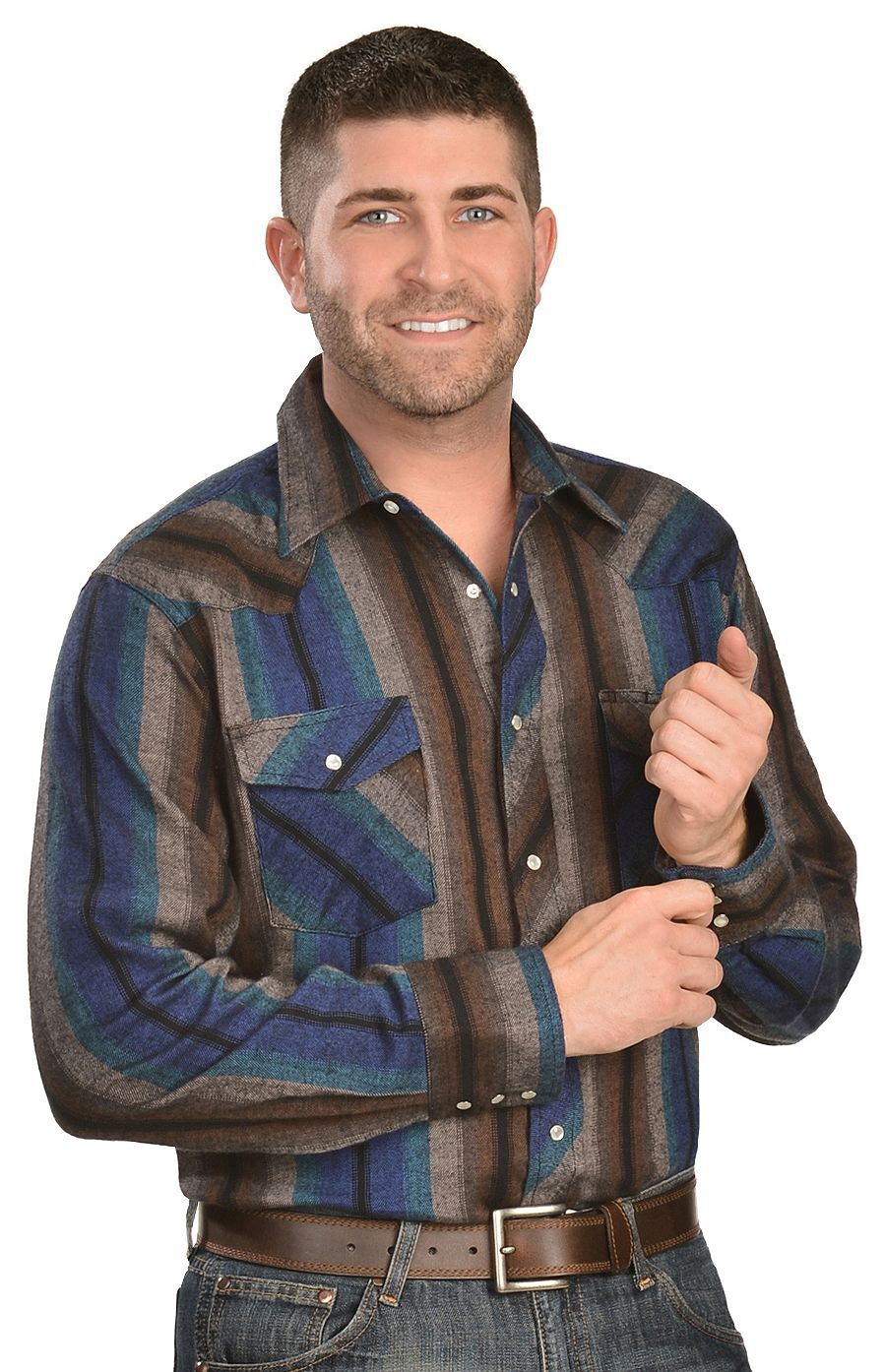Wrangler Assorted Striped 4.5 oz. Flannel Long Sleeve Shirts, Stripe, hi-res