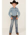 Image #1 - Panhandle Boys' Light Wash Vintage Bootcut Denim Jeans, Light Wash, hi-res