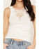 Image #3 - Blue Life Women's Lace Neck Tank, White, hi-res