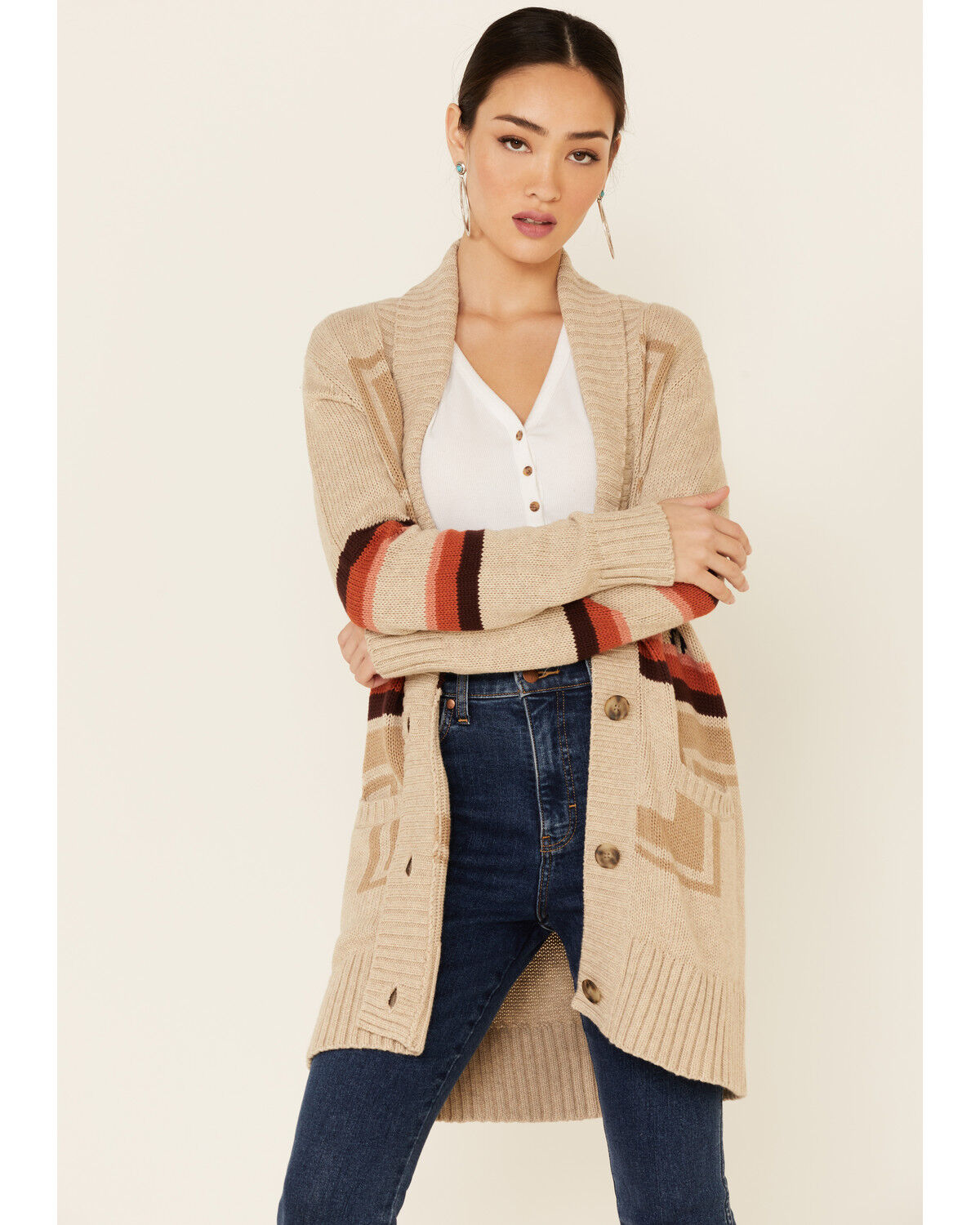 pendleton harding open cardigan