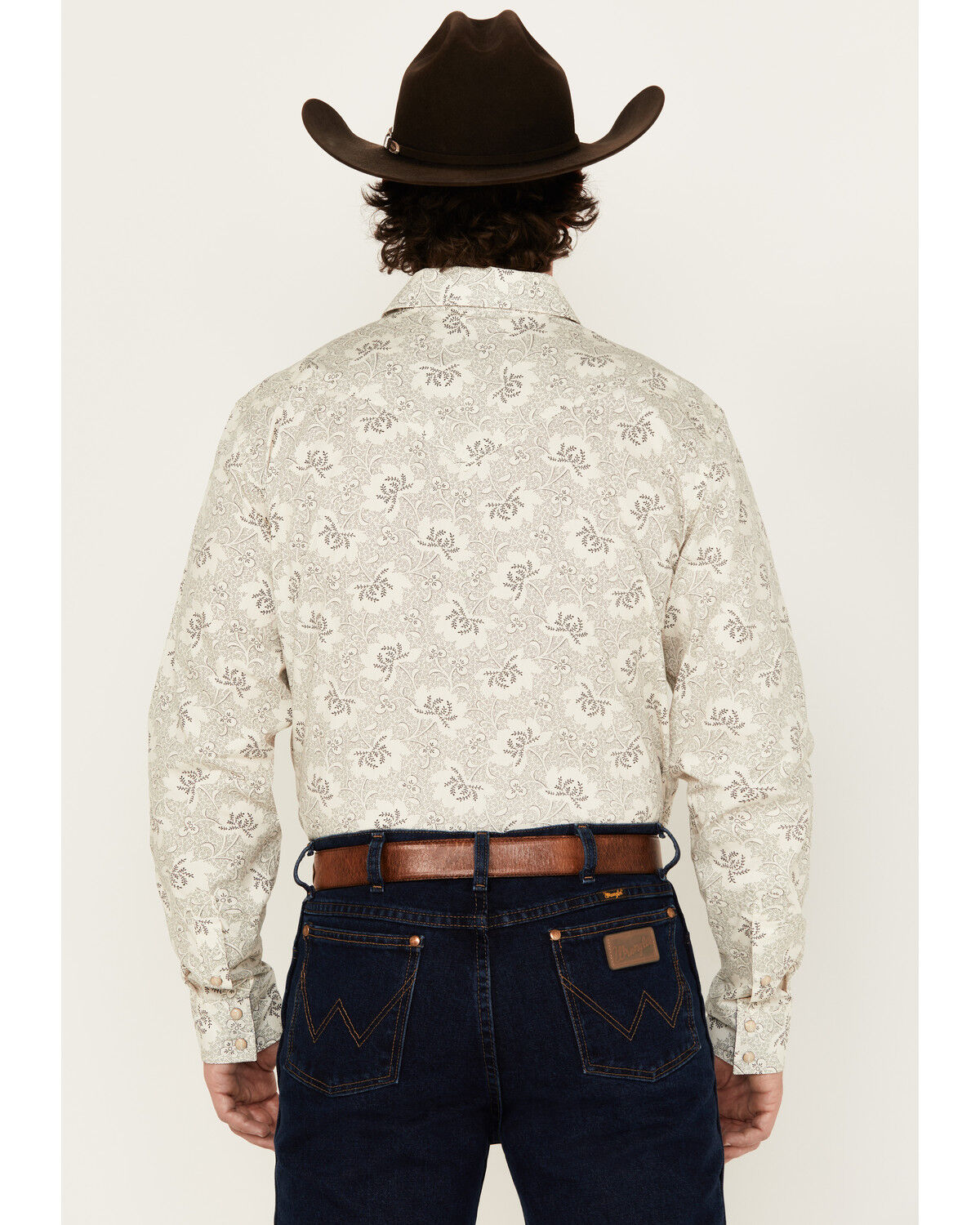 Image #4 - Cody James Men's Treven Floral Print Long Sleeve Snap Western Shirt, Cream, hi-res