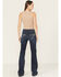 Image #1 - 7 For All Mankind Women's Dark Wash Baltimora High Rise Studded Trouser Stretch Denim Jeans, Dark Wash, hi-res