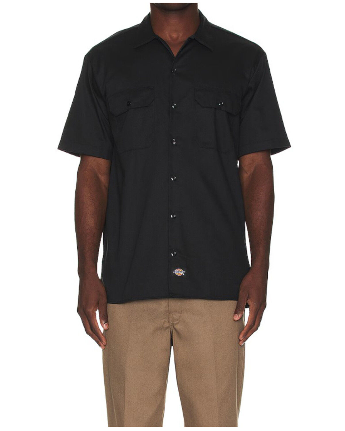 Image #1 - Dickies Men's Solid Twill Short Sleeve Button-Down Work Shirt - Big, No Color, hi-res