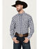 Image #1 - Ariat Men's Ezra Plaid Print Long Sleeve Pearl Snap Performance Western Shirt, Dark Grey, hi-res