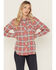 Image #1 - Idyllwind Women's Savoy Plaid Print Long Sleeve Pearl Snap Flannel Shirt, Rose, hi-res