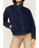 Image #2 - Molly Bracken Women's Track Pleated Snap-Front Denim Jacket, Blue, hi-res