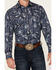 Image #3 - Wrangler Retro Men's Paisley Print Long Sleeve Snap Western Shirt, Navy, hi-res
