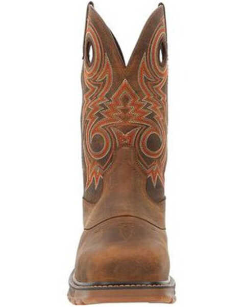 Image #4 - Durango Men's Saddle Waterproof Western Work Boots - Composite Toe, Brown, hi-res