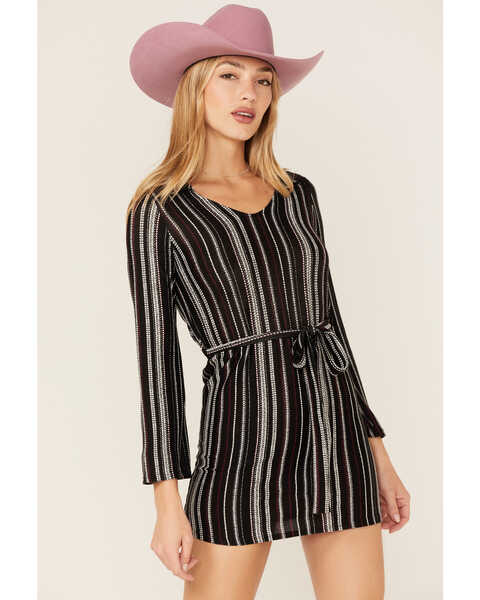 Sadie & Sage Women's Never Too Much Stripe Dress, Black, hi-res