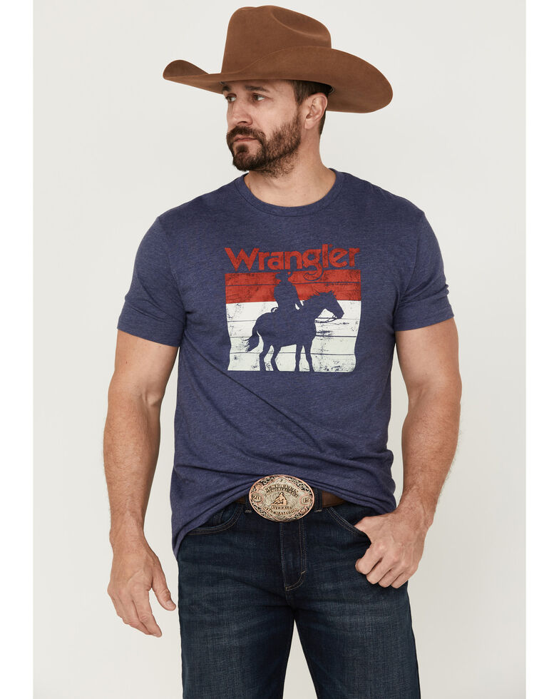 Wrangler Men's Western Logo GraphicT-Shirt , Blue, hi-res