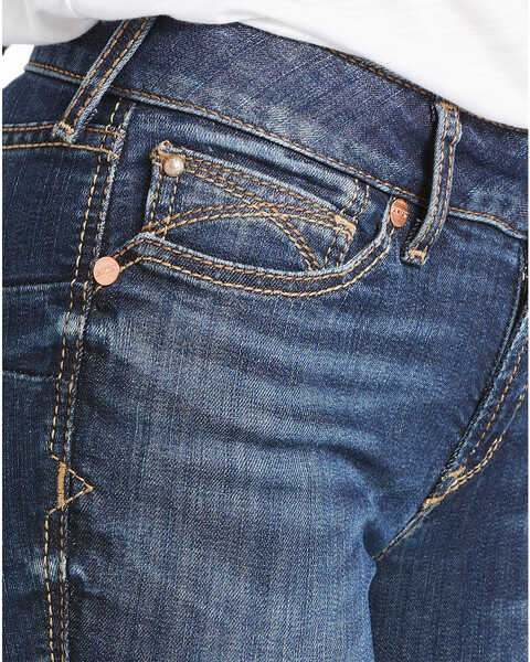 Image #3 - Ariat Women's R.E.A.L. Perfect Rise Analise Stackable Straight Leg Jeans, Blue, hi-res