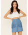 Understated Leather Women's Turquoise Fringe Peace Skirt, Turquoise, hi-res