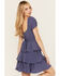 Image #4 - Originality Women's Tiered Short Sleeve Mini Dress, Navy, hi-res