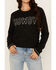 Image #3 - White Crow Women's Howdy Stitched Long Sleeve Sweater, Black, hi-res
