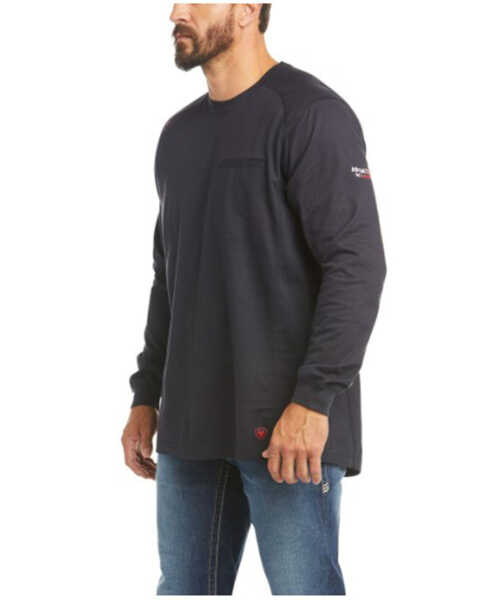 Ariat Men's FR Black Air Rig Life Graphic Long Sleeve Work Shirt - Big , Black, hi-res