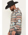 Image #2 - Rock & Roll Denim Men's Southwestern Print Hooded Sweatshirt, Grey, hi-res