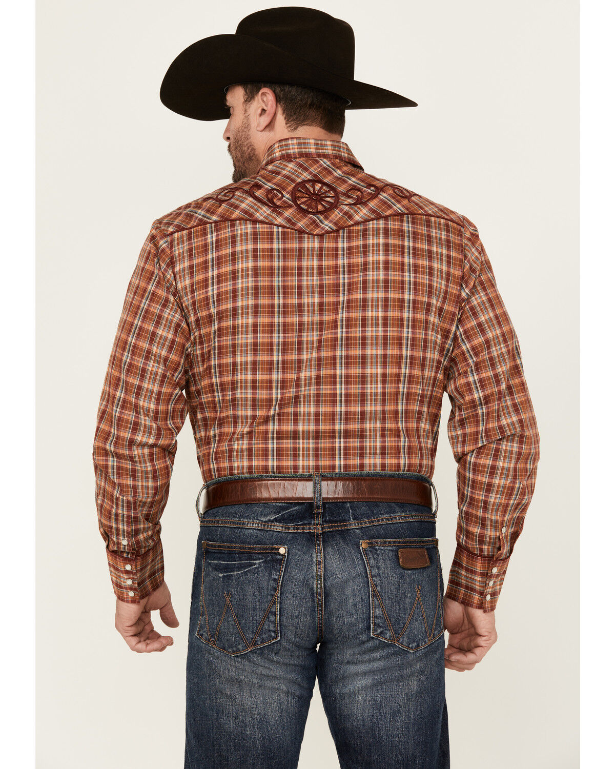 Image #4 - Roper Men's Plaid Print Long Sleeve Pearl Snap Western Shirt, Multi, hi-res