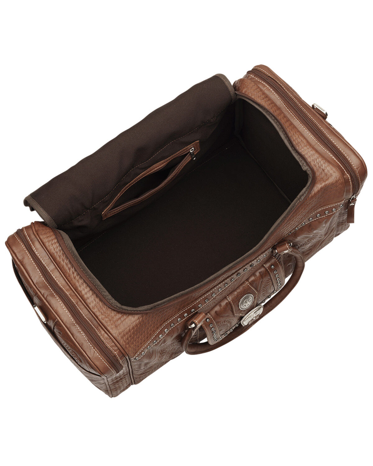 Image #4 - American West Fancy Zip Leather Rodeo Bag, Tan, hi-res