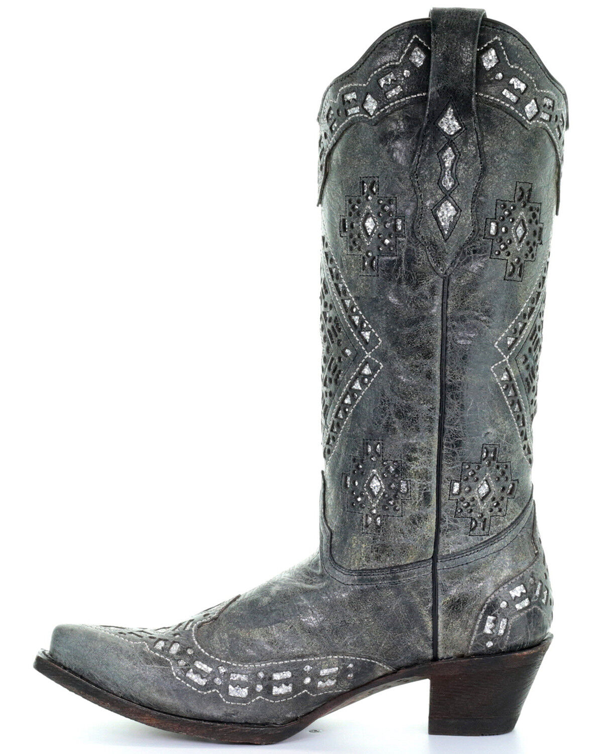 glitter inlay cowboy boots