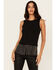 Image #1 - Rock & Roll Denim Women's Rhinestone Tassel Tank Top, Black, hi-res