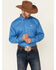 Cinch Men's Solid Long Sleeve Button-Down Western Shirt, Blue, hi-res