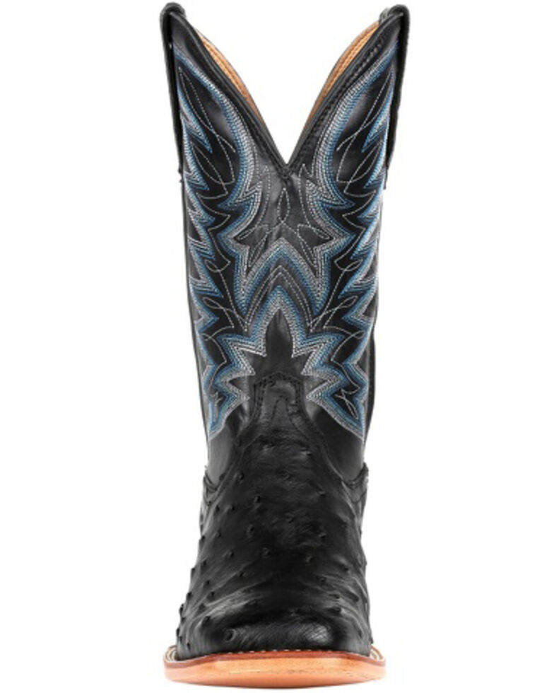 Durango Men's Full-Quill Ostrich Western Boots - Square Toe, Black, hi-res