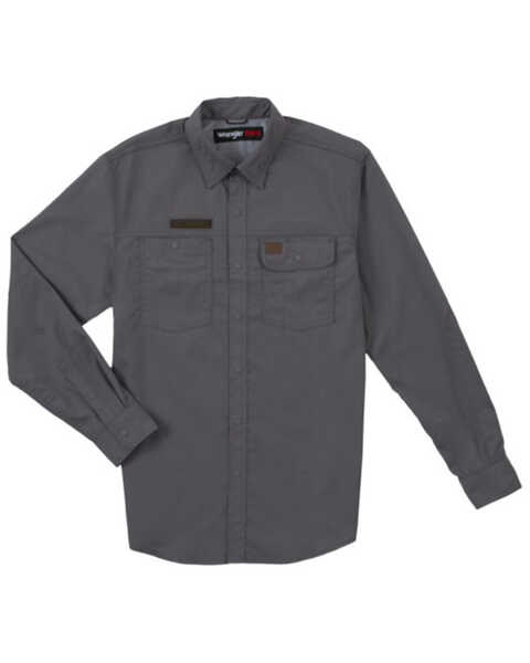 Image #1 - Wrangler Riggs Men's Solid Vented Long Sleeve Button Down Work Shirt , , hi-res