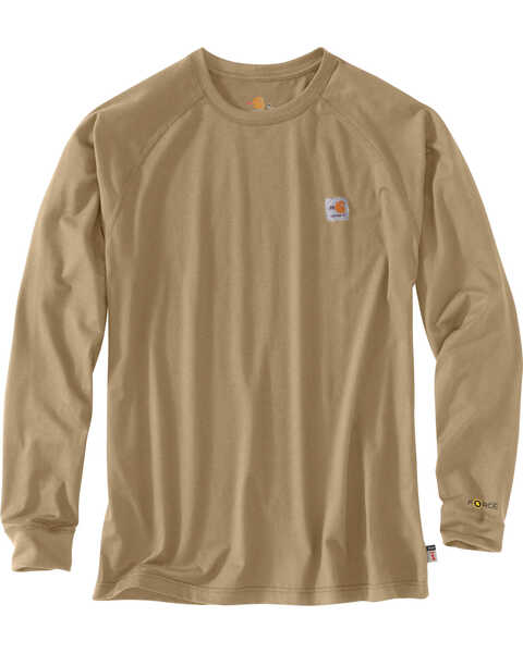 Carhartt Force Men's FR Long Sleeve Work T-Shirt, Beige/khaki, hi-res