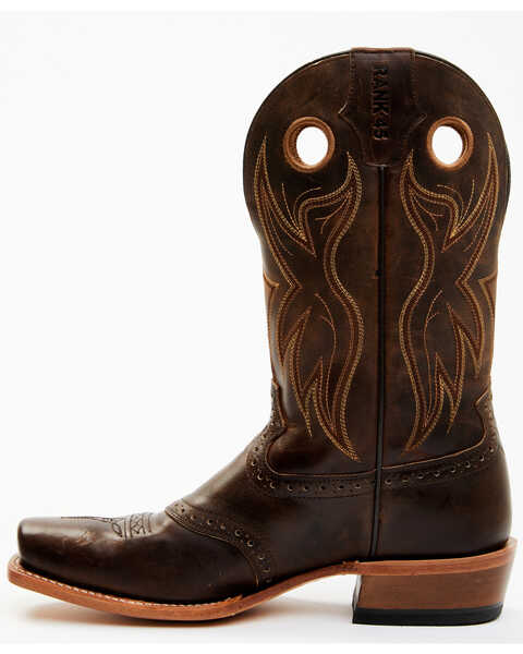 Image #3 - RANK 45® Men's Saloon Western Boots - Square Toe, Brown, hi-res