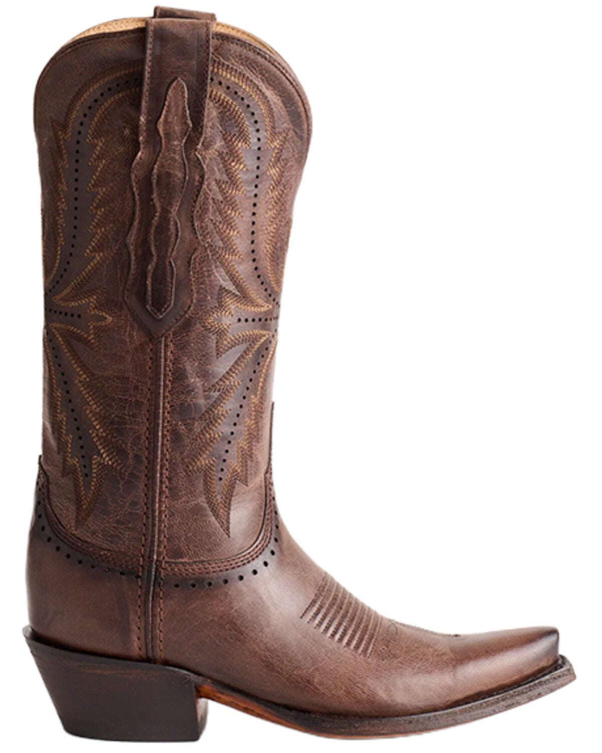 Image #2 - Lucchese Women's Marcella Western Boots - Snip Toe, Brown, hi-res