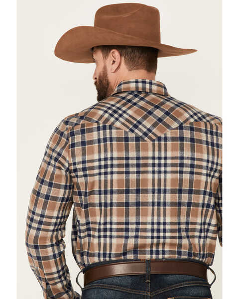 Image #4 - Pendleton Men's Canyon Ombre Plaid Long Sleeve Button-Down Western Shirt , Navy, hi-res