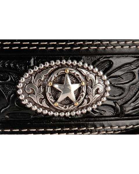 Image #2 - Justin Men's Ranch Star Concho Belt, Black, hi-res
