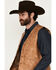 Image #2 - Cody James Men's Palomino Faux Leather Vest, Tan, hi-res