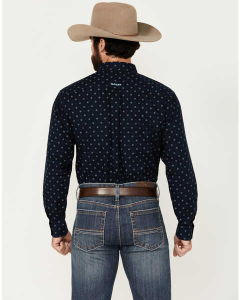 Image #4 - Ariat Men's Percy Geo Print Long Sleeve Button-Down Western Shirt , Dark Blue, hi-res