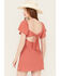 Image #4 - Originality Women's Emma Flutter Sleeve Tie-Back Mini Dress, Rust Copper, hi-res