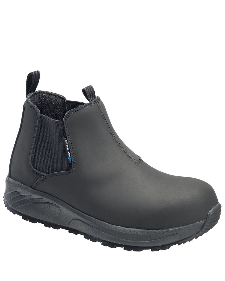Nautilus Men's Guard Pull-On Work Shoes - Composite Toe, Black, hi-res