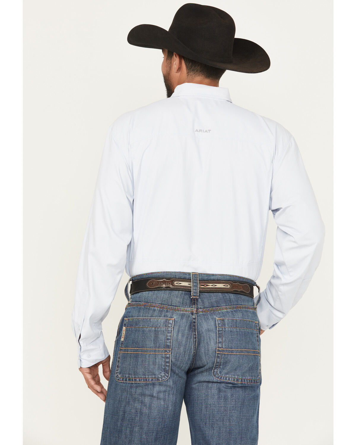 Image #4 - Ariat Men's VenTek Outbound Solid Long Sleeve Button-Down Western Shirt - Big, Light Blue, hi-res
