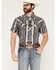 Image #1 - Rock & Roll Denim Men's TEK Southwestern Striped Short Sleeve Snap Performance Western Shirt, Black, hi-res