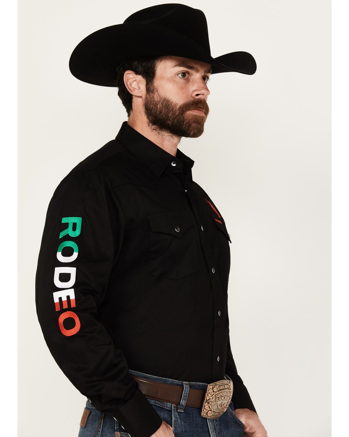 Image #2 - Rodeo Clothing Men's Mexico Bronco Long Sleeve Snap Western Shirt, , hi-res