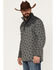 Image #2 - RANK 45® Men's All In 1/4 Snap Geo Print Fleece Pullover, Grey, hi-res