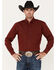 Image #1 - Roper Men's Pinewood Solid Long Sleeve Button Down Western Shirt, Red, hi-res