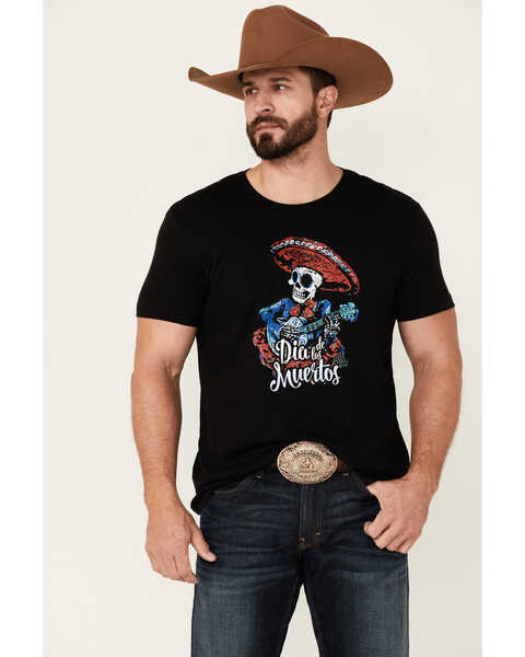 Image #1 - Moonshine Spirit Men's Dia De Las Muertos Graphic Short Sleeve T-Shirt , Black, hi-res