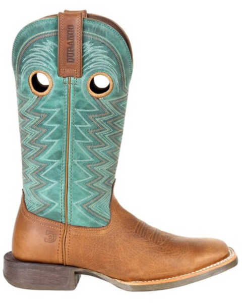Image #2 - Durango Women's Lady Rebel Pro Teal Western Boots - Broad Square Toe, Brown, hi-res