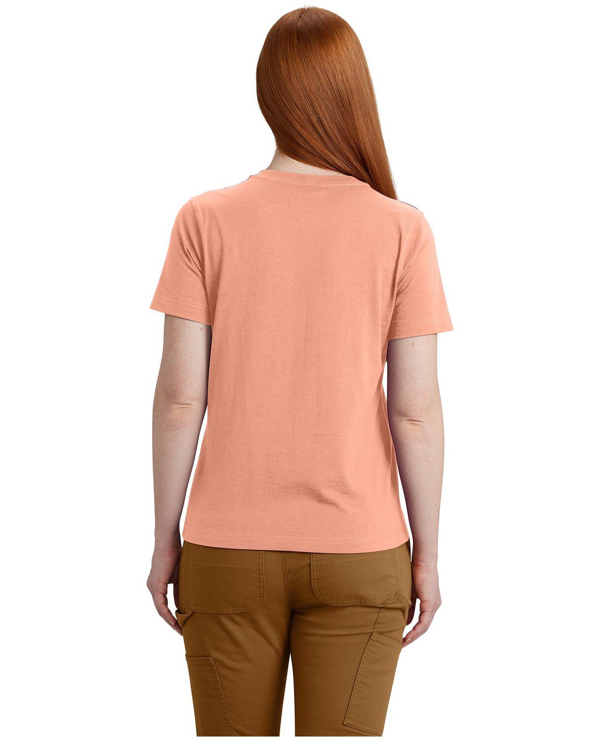 Image #2 - Carhartt Women's Relaxed Fit Lightweight Short Sleeve Pocket Tee, Light Pink, hi-res