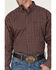 Image #3 - George Strait by Wrangler Men's Plaid Print Long Sleeve Button-Down Stretch Western Shirt - Big, Burgundy, hi-res