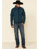 Image #2 - Powder River Outfitters Men's Teal Waffle Melange Knit Zip-Front Jacket , Teal, hi-res