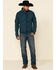 Image #2 - Powder River Outfitters Men's Teal Waffle Melange Knit Zip-Front Jacket, Teal, hi-res