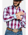 Stetson Men's Spring Ombre Plaid Button Long Sleeve Western Shirt , Red, hi-res
