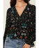 Image #3 - Rock & Roll Denim Women's Floral Print Long Sleeve Shirt, Black, hi-res